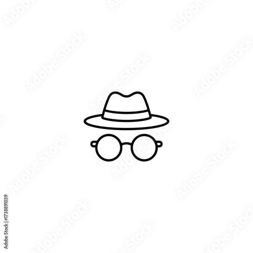 Simple Yet Effective Disguise Hat and Glasses Icon For Various Creative Projects and Design Applications