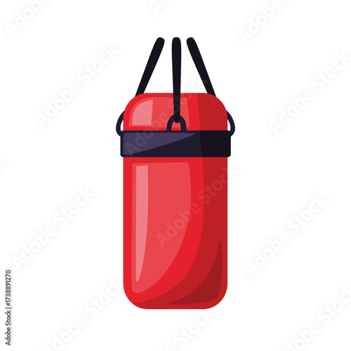 Punching bag vector icon illustration, heavy bag clip art, punching bag clip art, heavy bag vector, martial arts training equipment, isolated on white background
