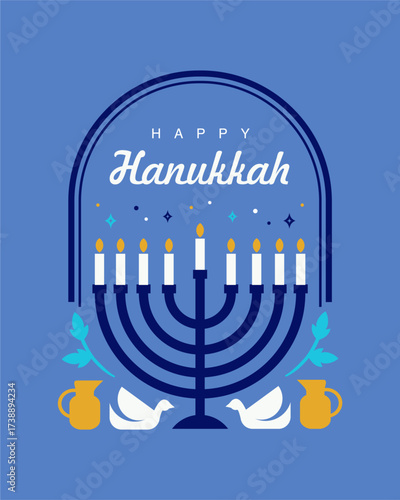 vector happy hanukkah background template