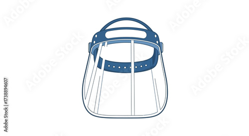 Protective face shield illustration for safety purposes in industrial or medical settings