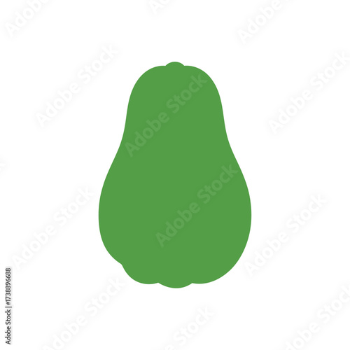 Stylized depiction of a green papaya fruit a vibrant tropical edible illustration