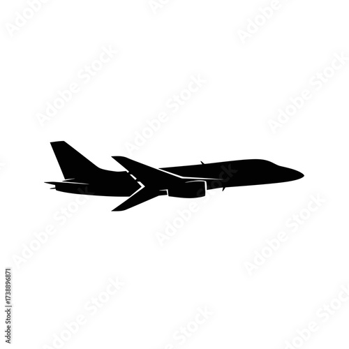 Sleek silhouette of a jet airliner gracefully soaring through the open skies showcasing modern