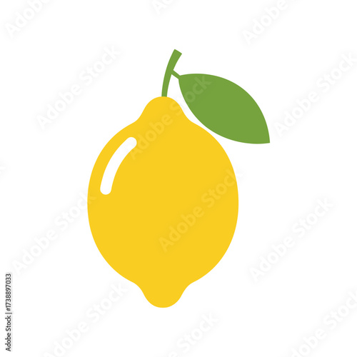 Vibrant lemon illustration showcasing a simple design and refreshing appearance of fruit