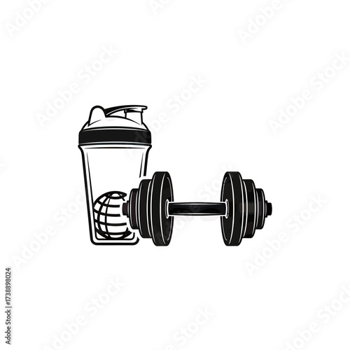Fitness illustration showing workout equipment designed for strength training and recovery