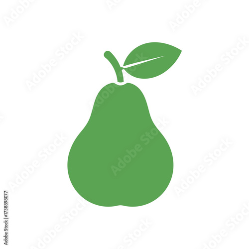 Isolated pear graphic design element conveying natural freshness and healthy nutrition