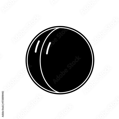 Minimalist graphic of a sphere emphasizing light reflection and contrasting dark areas offering a
