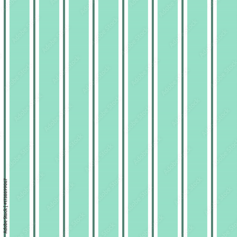 Obraz premium Aqua Green and white vertical striped pattern with a light summer vibe, ideal for textiles, beachwear, casual fashion, and modern fabric design.