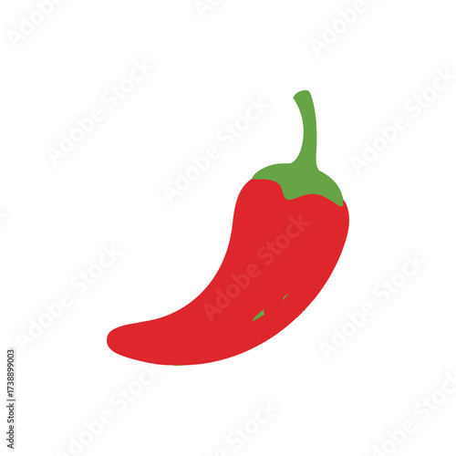 A Single Red Chili Pepper Illustration, conveying a sense of simple culinary spiciness