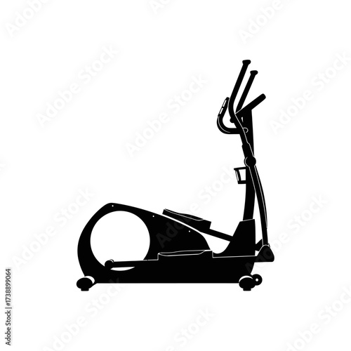 Minimalist silhouette of a stationary elliptical machine for fitness and health promotion