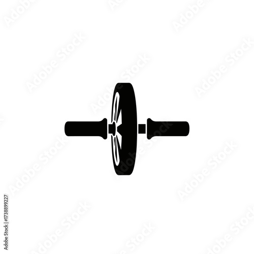 Abdominal exercise wheel silhouette for core strength and fitness training design