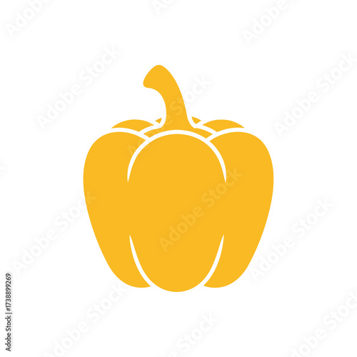Minimalist pepper illustration showcasing a sleek, vibrant design against a plain backdrop
