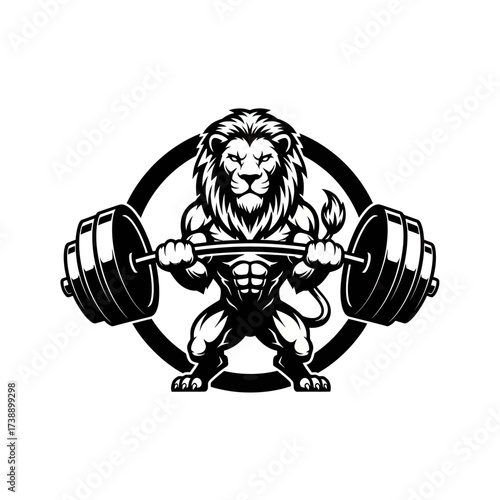 Lion's Strength: A bold illustration of animalistic power and dedicated fitness regime
