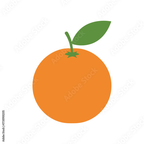 A simple orange fruit illustration, showcasing freshness and minimal graphic design appealing