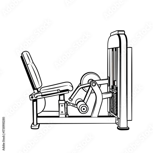 Leg extension apparatus outline illustrating fitness equipment exercise tool