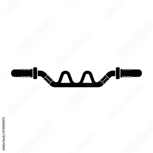 Minimalistic black and white depiction of bicycle handlebar design detail