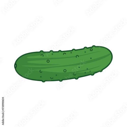 Stylized cucumber illustration featuring vibrant green color and textured surface drawing