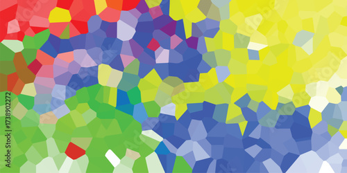 A vibrant and abstract mosaic of geometric shapes representing a colorful composition ideal for creative design and artistic applications