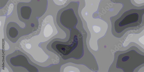 Abstract contour map illustration featuring a seamless topographic pattern with layered tonal variations in cool gray shades suitable for backgrounds