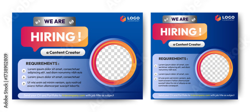 Recruitment advertising template. Recruitment Poster, Job hiring poster, social media, banner, flyer. Digital announcement job vacancies layout	