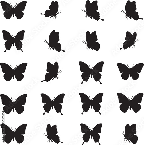 Silhouette Butterflies in Flight: A mesmerizing display of delicate butterfly silhouettes, each frozen mid-flight, creates an ethereal dance of nature.
