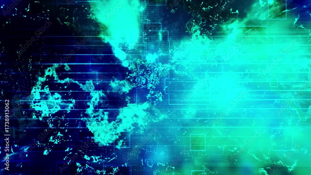 Abstract blue geometric chaos animated background