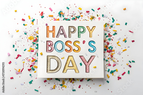 Abstract Colorful Happy Boss’s Day Poster