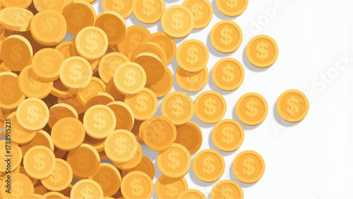 Gold Coins Illustrator Artwork Banner Background Design Template 