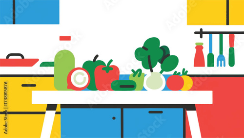 Food Ingredients In The Cooking Kitchen Illustrator Artwork Banner Background Design Template 