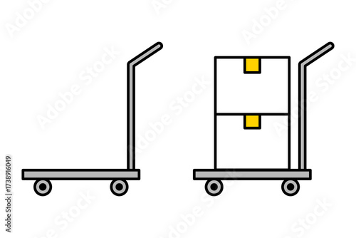 台車と荷物を積んだ台車　セット