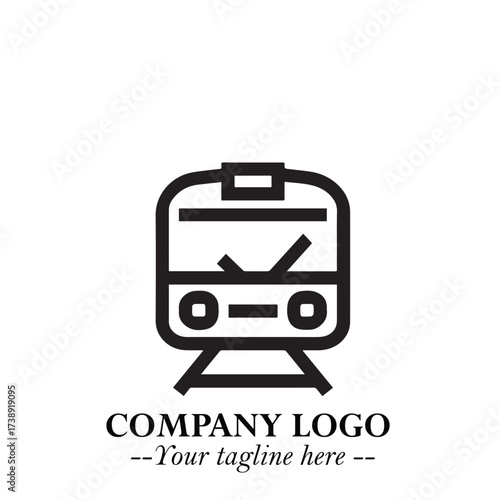 Black and White Transport Logo Illustration in Minimalist Modern Vector Design for Mobility and Travel