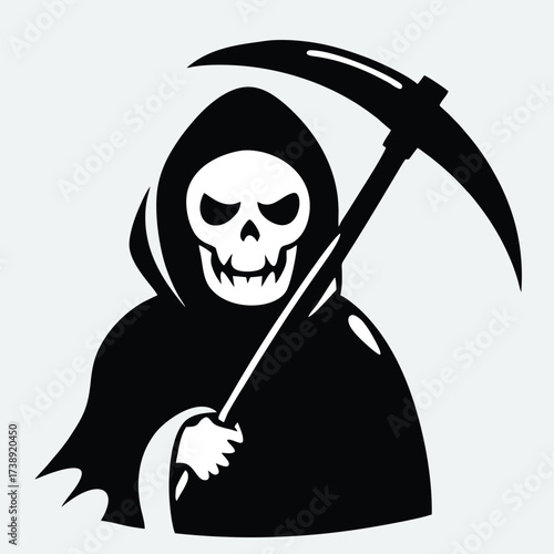 design logo icon vector illustration  halloween grim reaper
