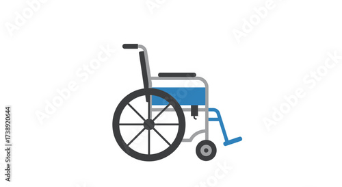 Modern wheelchair illustration for accessibility solutions, offering mobility and independence for healthcare, medical needs, and disability awareness campaigns