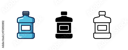 Mouthwash bottle icon isolated on white background.