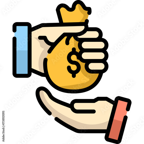 Transaction Lineal Color Icon