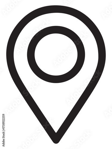 Location pin icon outline silhouette design element