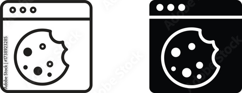 Web cookie icon vector graphic illustration  with white background flat hand made icon fill icon 