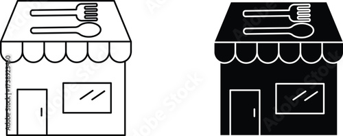 Restaurant  icon vector graphic illustration  with white background flat hand made icon fill icon 