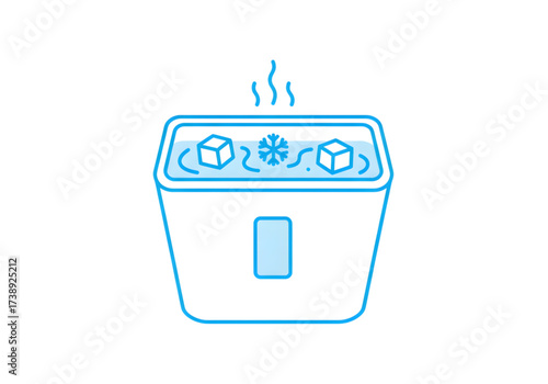 Minimal icon of a cold plunge tub — no background, no shadow PNG