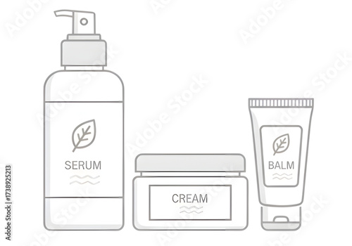  Minimal icon of a calming skincare set — no background, no shadow PNG