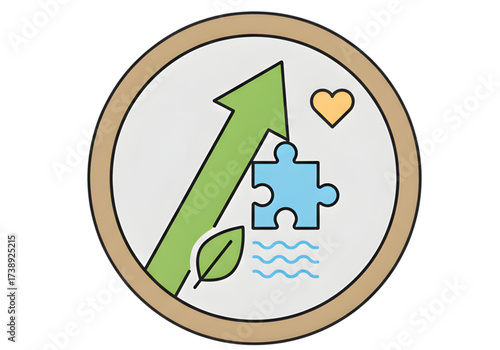 Minimal icon of a product-market fit badge — no background, no shadow PNG