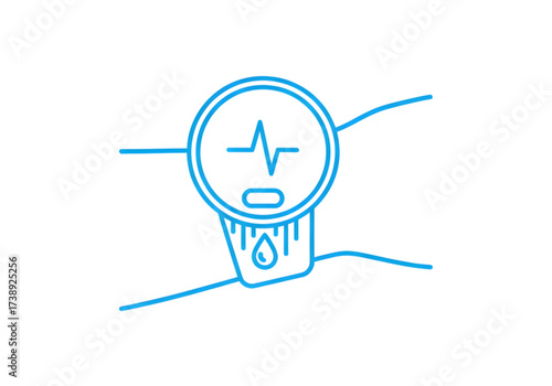  Minimal icon of a wearable blood sensor — no background, no shadow PNG