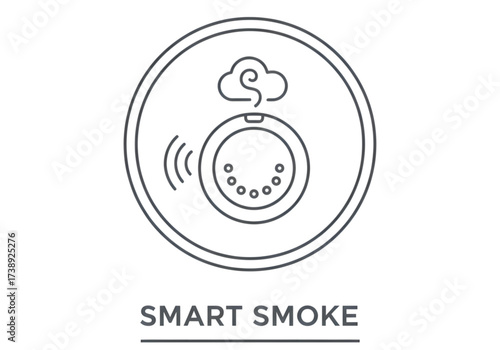  Minimal icon of a smart smoke detector — no background, no shadow PNG