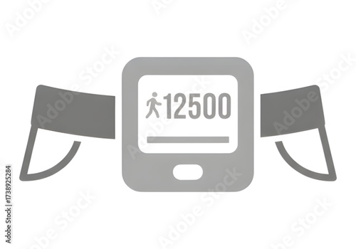 Minimal icon of a wearable pedometer — no background, no shadow PNG