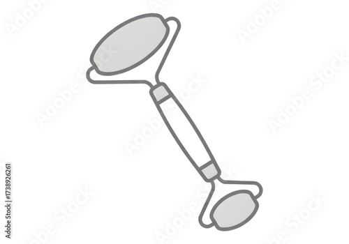 Minimal icon of a jade roller tool — no background, no shadow PNG