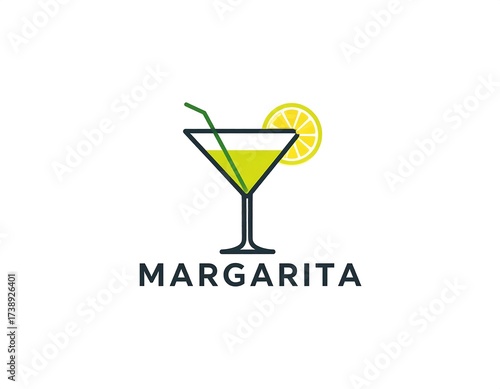 Margarita Cocktail Logo Design.
