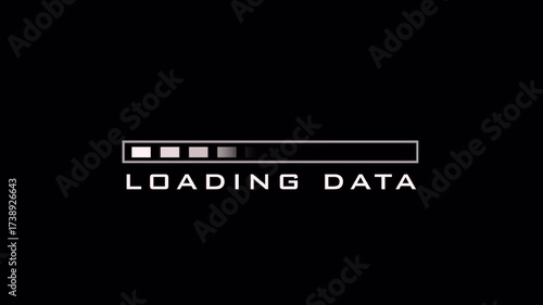 Loading data screen animation, on transparent background, 4k motion graphics animation
