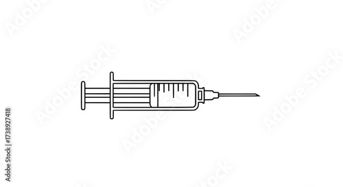 Flat vector syringe icon. Vaccination and medical injection symbol for healthcare, hospital, pharmacy, and immunization design.