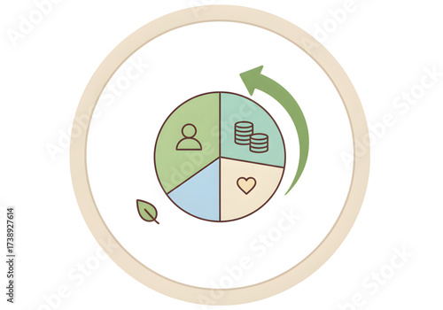 Minimal icon of a team equity pie chart — no  background, no shadow PNG