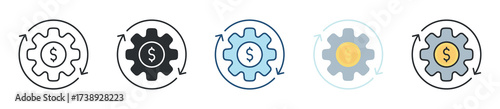 Cost Optimization Icon Set Multiple Style Collection