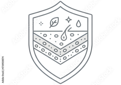 Minimal icon of a skin barrier shield — no background, no shadow PNG